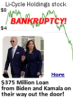 A battery recycling company that the Biden administration urged to apply for a $375 million green energy loan in November warned investors that it is probably going out of business. The Department of Energy's Loan Programs Office finalized the loan for Li-Cycle just two days after VP Kamala Harris lost the November election. It was part of a flurry of last-minute loan approvals totaling over $20 billion issued by the Biden loan office in the final weeks of the administration.